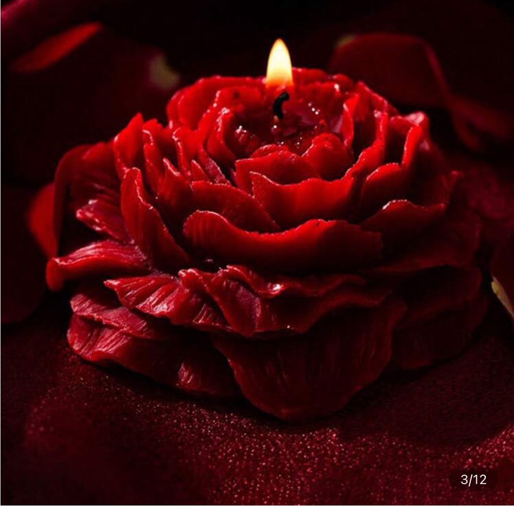 Elegant Red Rose Candle